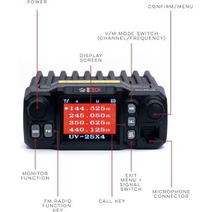 BTECH UV-25X4 (Second Generation) Tri Band 25W Mobile Radio